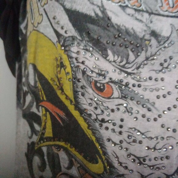 Harley Davidson Eagle Crystals Mesh Tank Biker Rocker Goth L - Picture 9 of 16